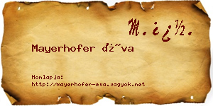 Mayerhofer Éva névjegykártya