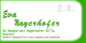 eva mayerhofer business card